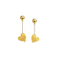 Aros Oro Amarillo 18kt Corazones Colgantes - Miniatura 2