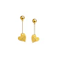 Aros Oro Amarillo 18kt Corazones Colgantes - Miniatura 3
