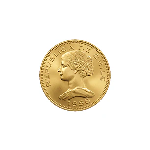 Moneda de Oro Chilena de 100 pesos año 1950 al 1959