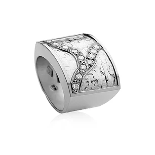 Anillo Oro Blanco 18kt Modelo Senis 12 Diamantes 2pts