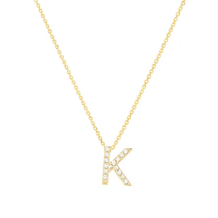 Collar Oro 18kt Letra K Diamantes 10Pts | Danielle Costantini
