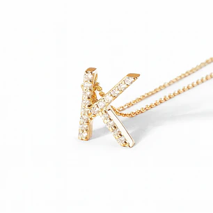 Collar Oro 18kt Letra K Diamantes 10Pts | Danielle Costantini