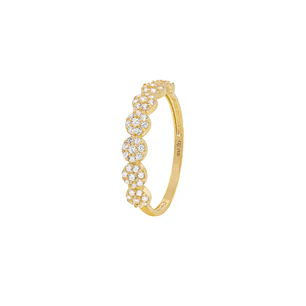 Anillo Compromiso de Oro 18Kt Flores Circones