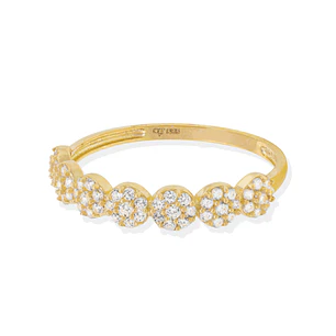 Anillo Compromiso de Oro 18Kt Flores Circones