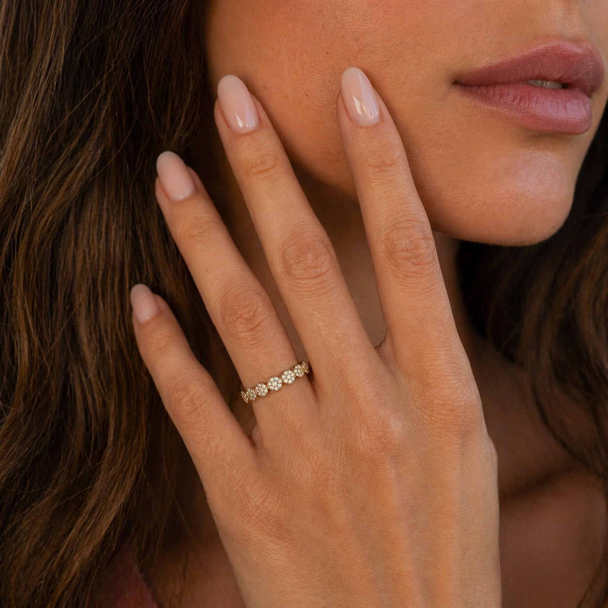 Anillo Compromiso de Oro 18Kt Flores Circones 4