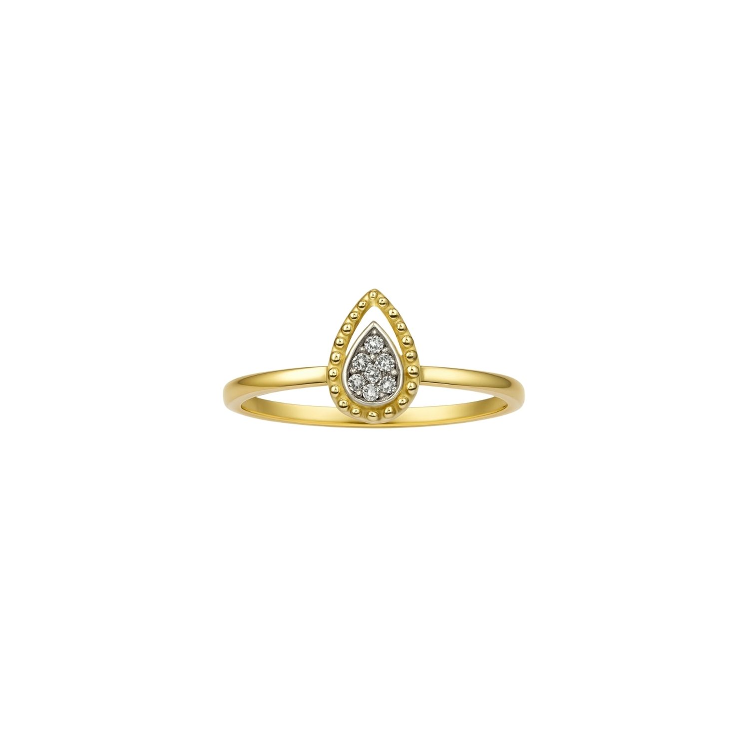 Anillo Oro Amarillo 18kt Diamantes 2,4Pts Gota 2