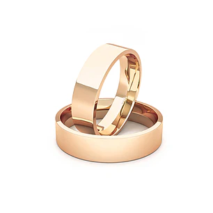 Par Argollas Matrimonio de Oro Miel 18kt Tubo Sagres de 5,0mm