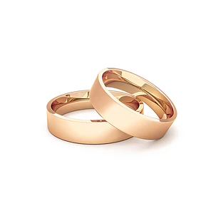 Par Argollas Matrimonio de Oro Miel 18kt Tubo Sagres de 5,0mm