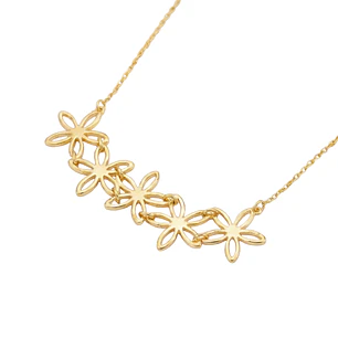 Collar Oro Amarillo 18kt Cinco Flores