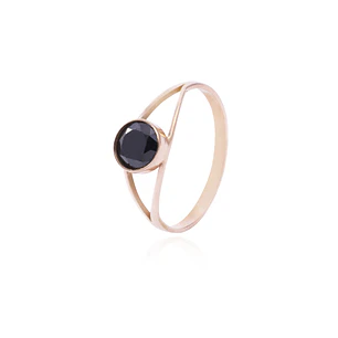 Anillo Oro Miel 18kt Moderno Onix 6mm