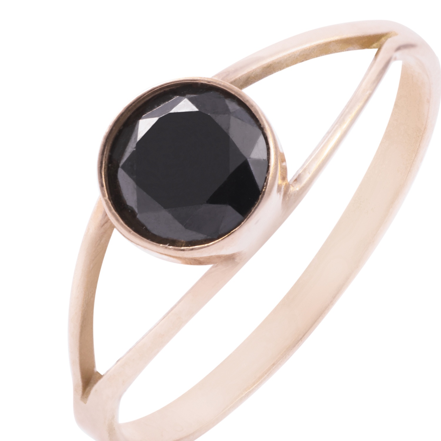 Anillo Oro Miel 18kt Moderno Onix 6mm 2