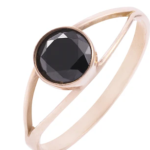Anillo Oro Miel 18kt Moderno Onix 6mm