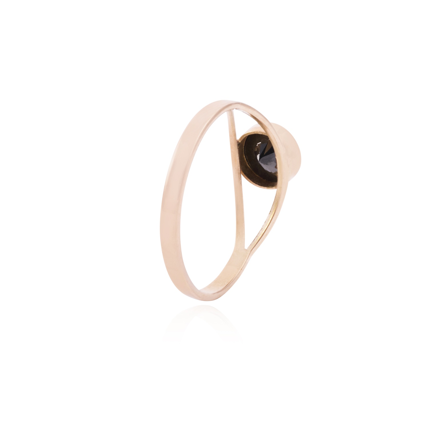 Anillo Oro Miel 18kt Moderno Onix 6mm 3