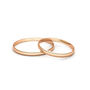 Par Argollas Matrimonio de Oro Rosado 18kt de 2,0mm Verona