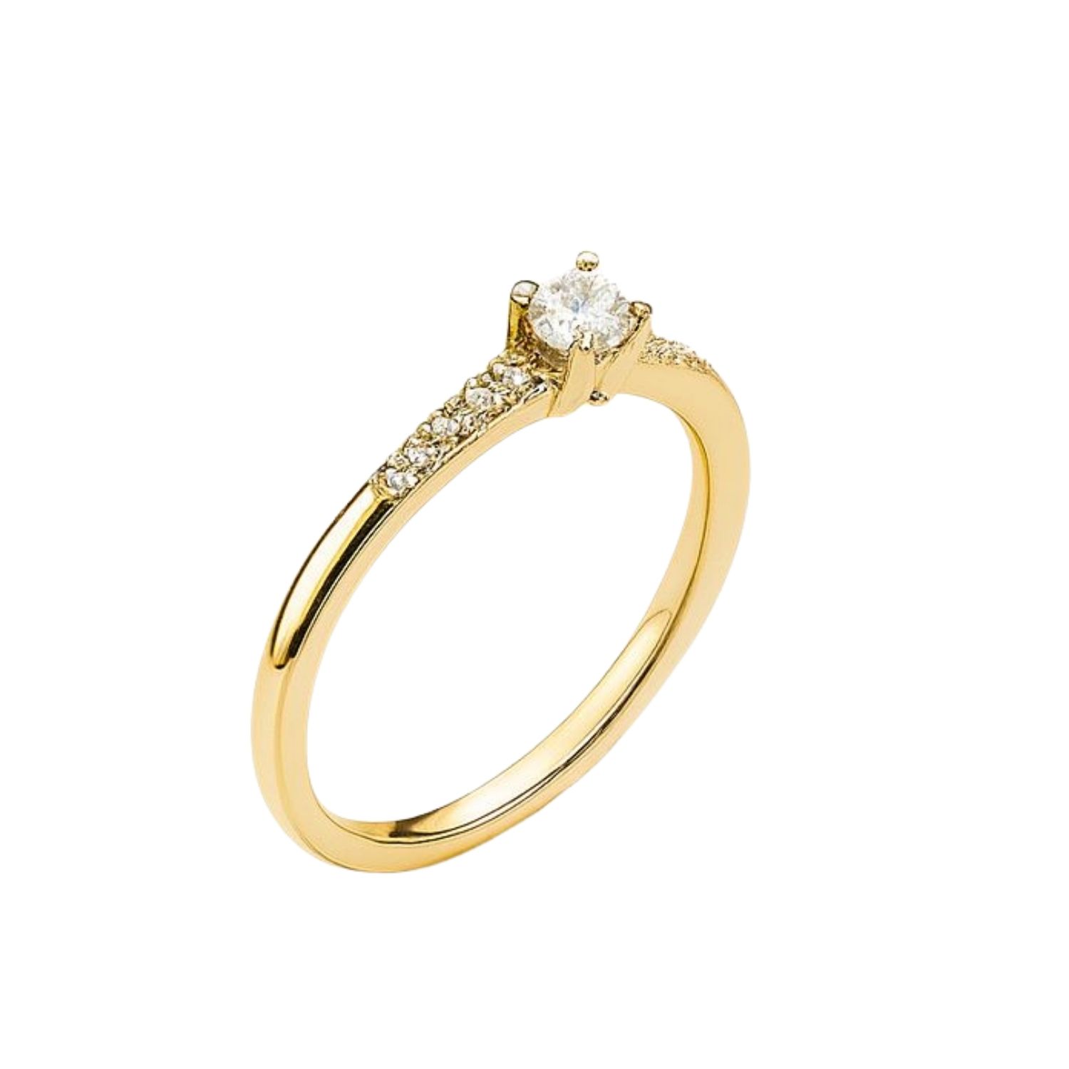 Anillo Oro Amarillo 18kt Circonita-Central 3MM 1