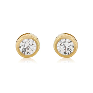 Aros de Oro 18kt Punto de Luz Circonitas