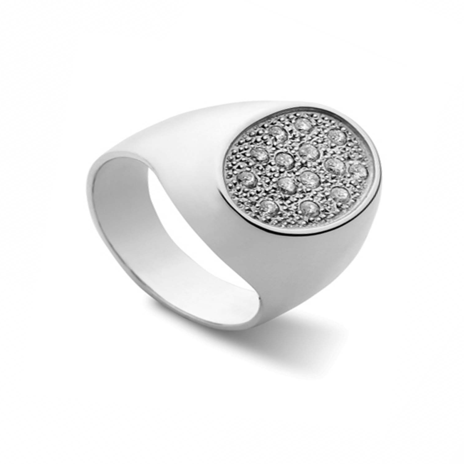 Anillo Platino 950 Modelo Oval con 14 Diamantes de 1pts 2