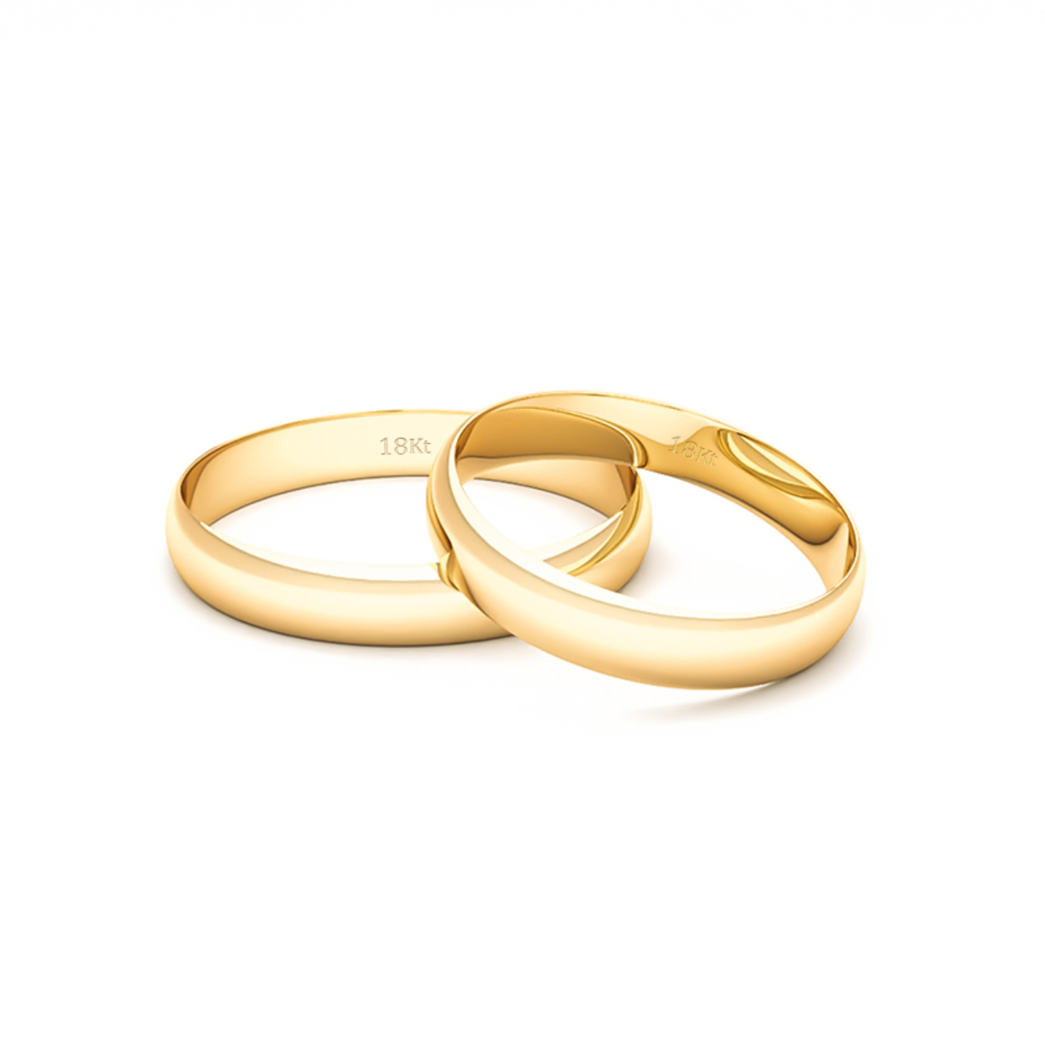 Par de Argollas Oro Amarillo 18kt Modelo Inglés Bari 3mm 3