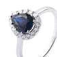 Anillo Oro Blanco 18kt Diamantes 20 Pts y 1,66 Quilates Zafiro - Miniatura 2