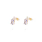 Aros Oro Amarillo 18kt Amatista Cz Y Circonitas - Miniatura 2
