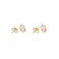Aros Oro Amarillo 18kt Amatista Cz Y Circonitas - Miniatura 3