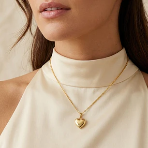 Colgante de Oro Miel 18kt Corazón Pequeño