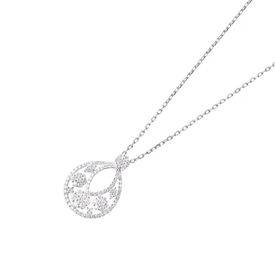 Collar de Oro Blanco 18kt con Diamantes de 71 Pts Totales SI/H Corte Brillante