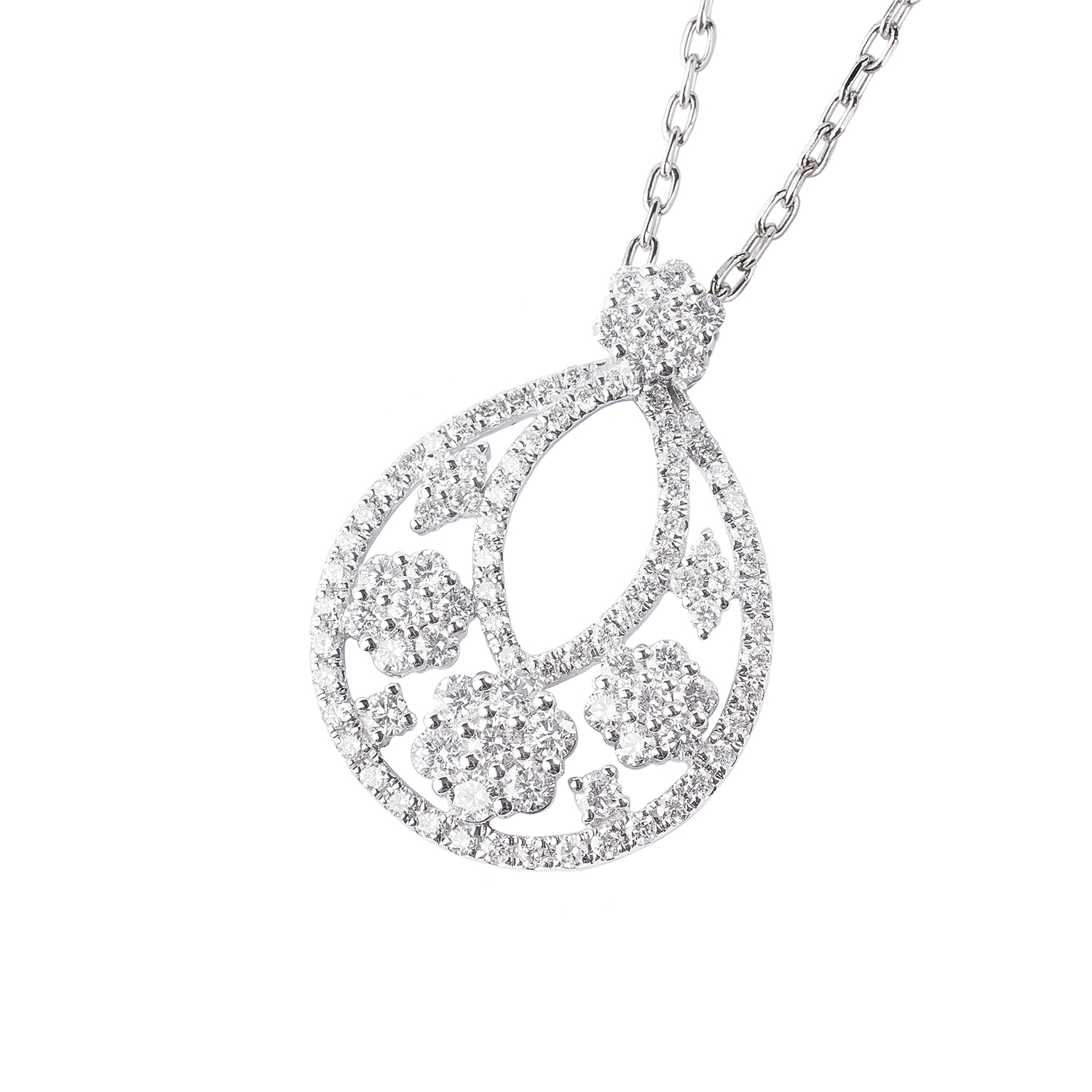Collar de Oro Blanco 18kt con Diamantes de 71 Pts Totales SI/H Corte Brillante 2