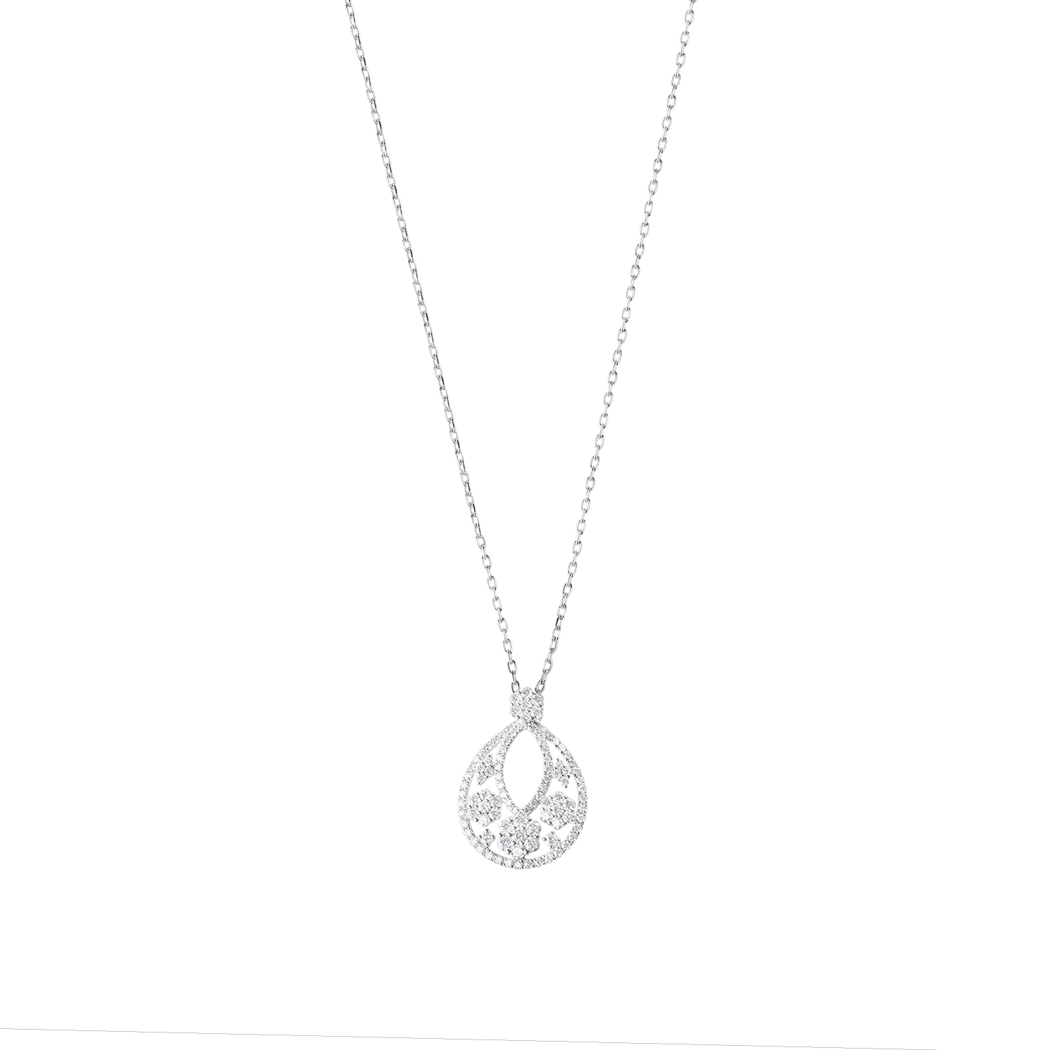 Collar de Oro Blanco 18kt con Diamantes de 71 Pts Totales SI/H Corte Brillante 3
