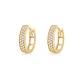 Aros de Oro Amarillo 18kt Argollas Doble Riel Circonita - Miniatura 1