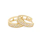 Aros de Oro Amarillo 18kt Argollas Doble Riel Circonita - Miniatura 3