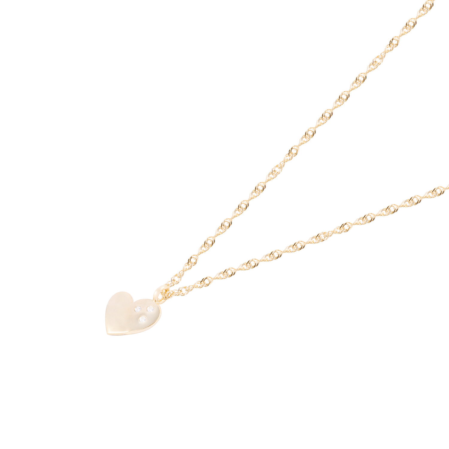 Collar de Oro 18kt Corazón Circonita 1