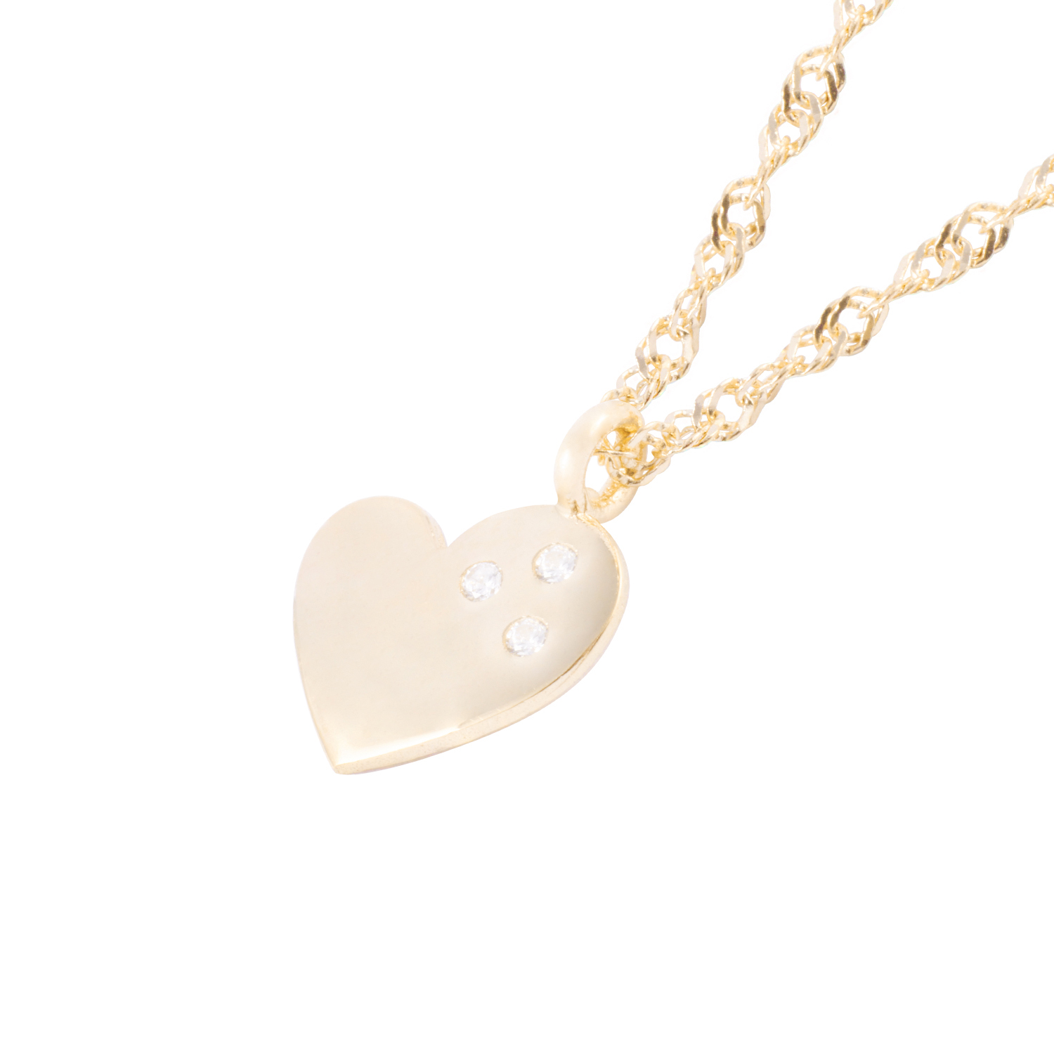Collar de Oro 18kt Corazón Circonita 2