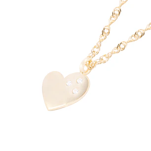 Collar de Oro 18kt Corazón Circonita