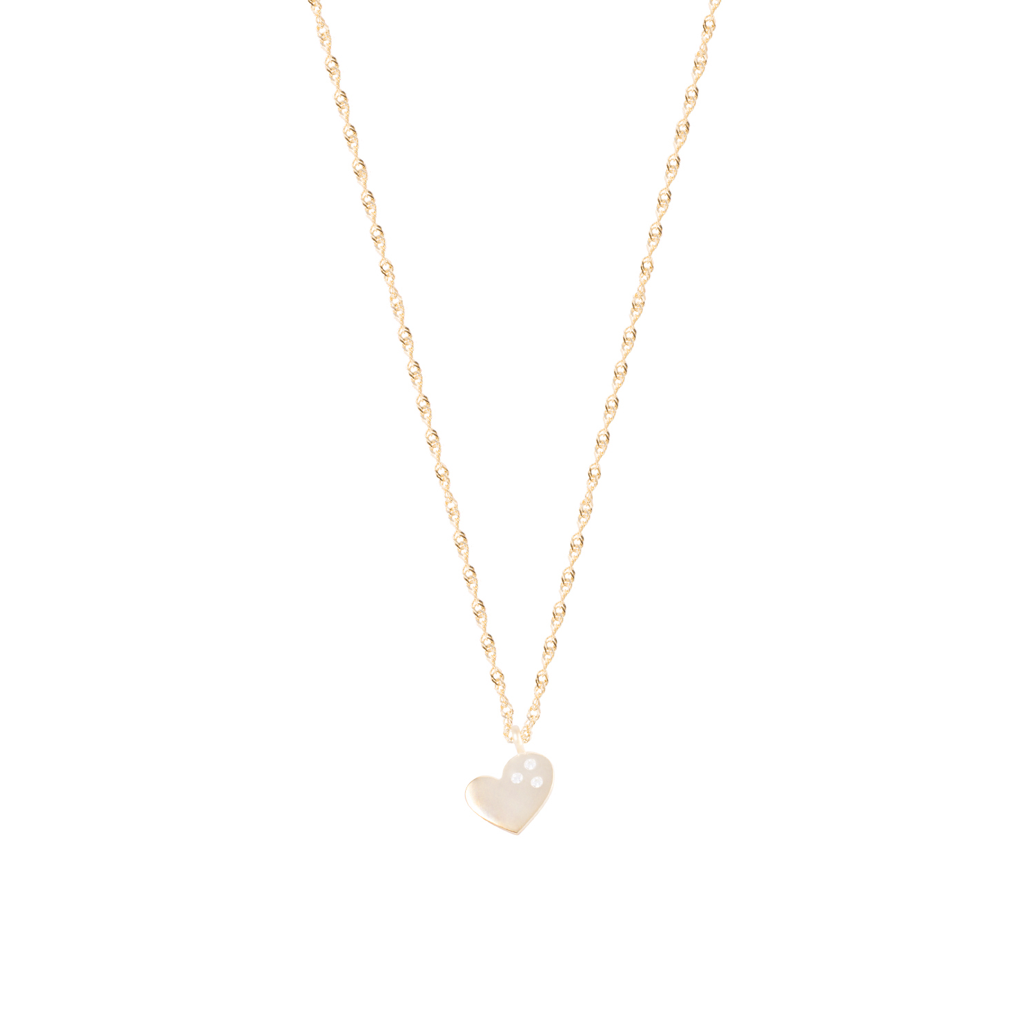 Collar de Oro 18kt Corazón Circonita 3