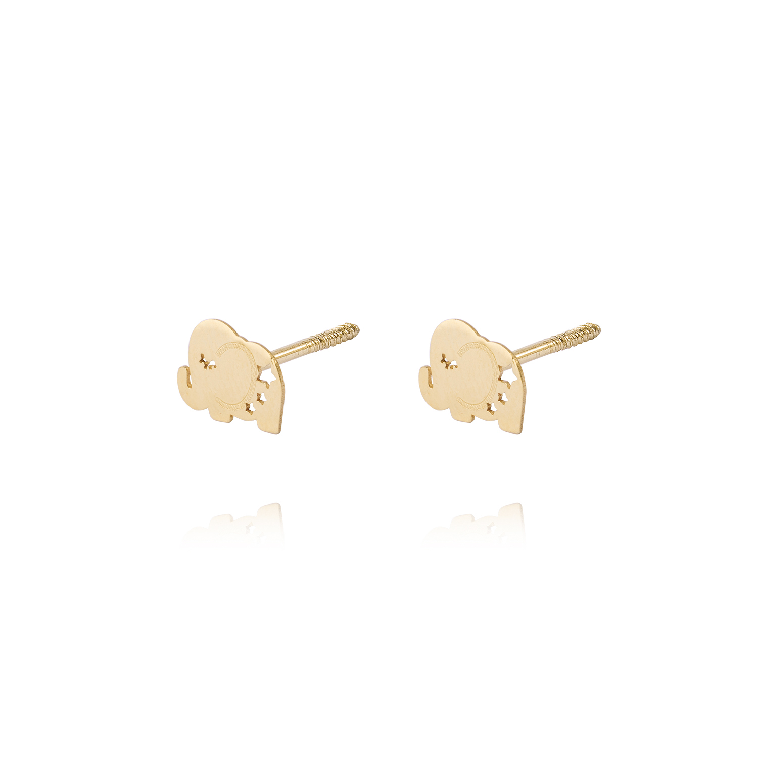 Aros de Oro 9kt Elefante Calado 2