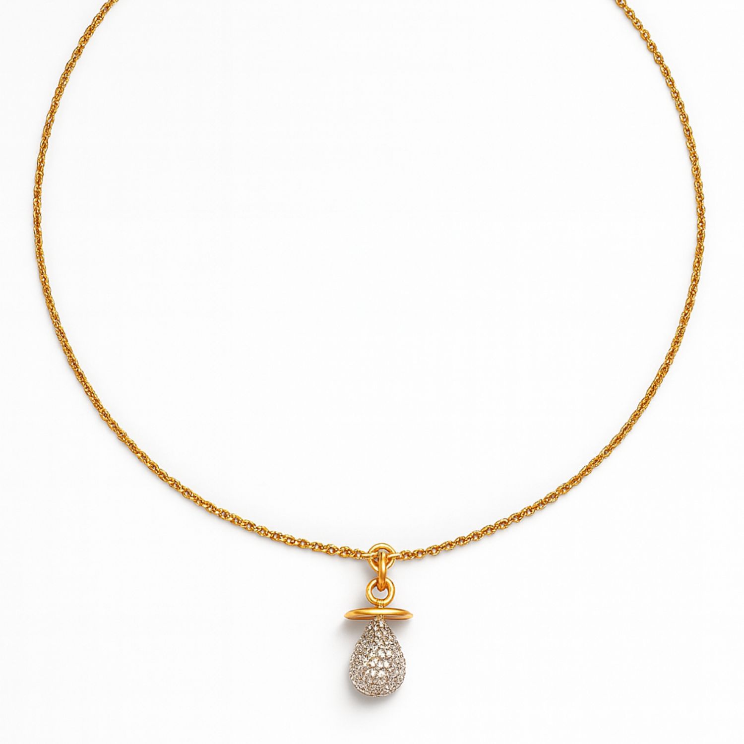 Tobillera Oro Amarillo 18kt Chupete de Diamantes 1