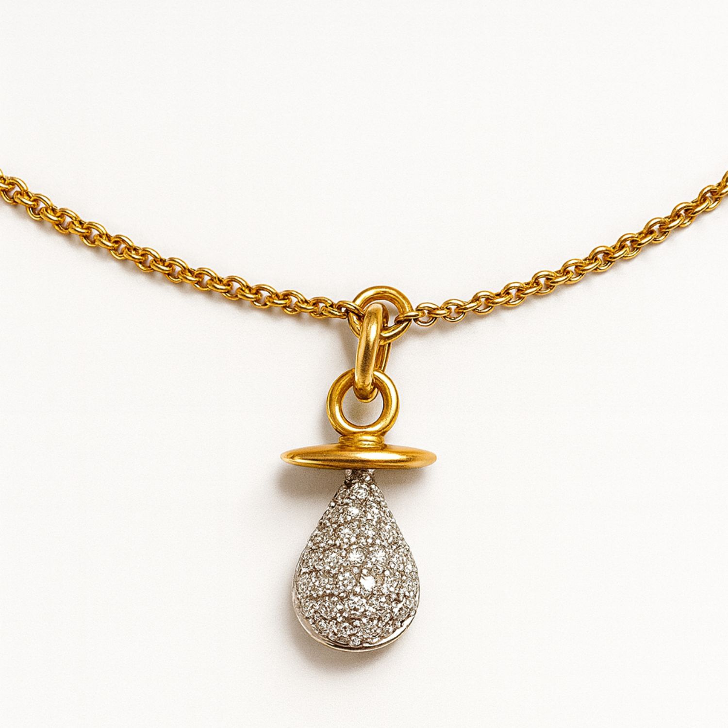 Tobillera Oro Amarillo 18kt Chupete de Diamantes 2