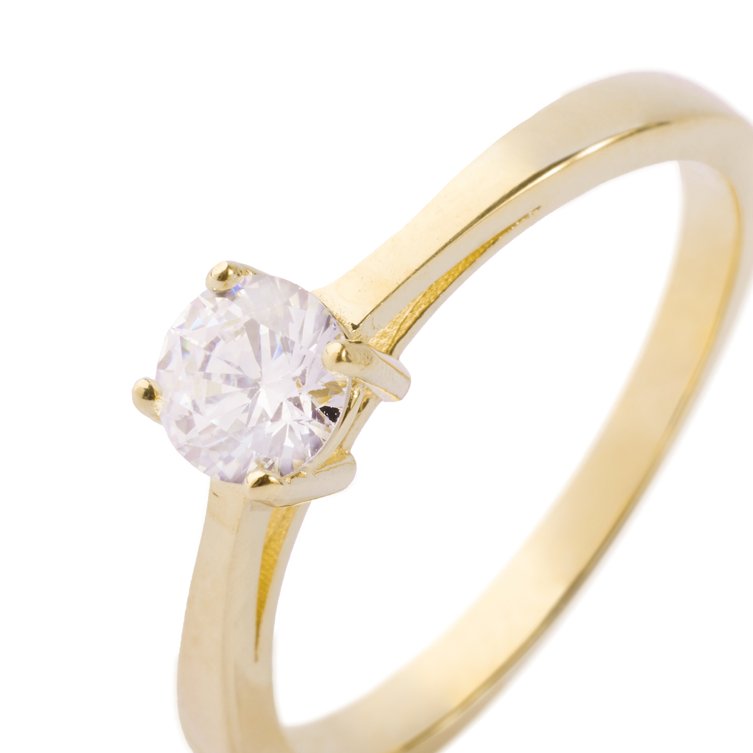 Anillo Compromiso de Oro 14kt Solitario Circon 4 Grifas 2