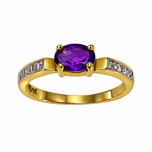 Anillo Oro Amarillo 18kt Luz Amatista
