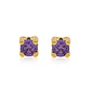Aros de Oro 18kt Amatista Piedra 2,5mm - Miniatura 1