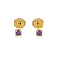 Aros de Oro 18kt Amatista Piedra 2,5mm - Miniatura 2