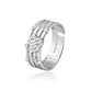 Anillo de Plata Esterlina 925 Corazón y Líneas - Miniatura 1