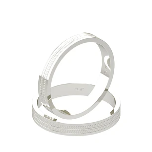 Par Argollas Matrimonio de Oro Blanco 18kt Modelo Treccia 5,0mm