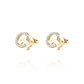 Aros de Oro 18kt Delfin Circón - Miniatura 1