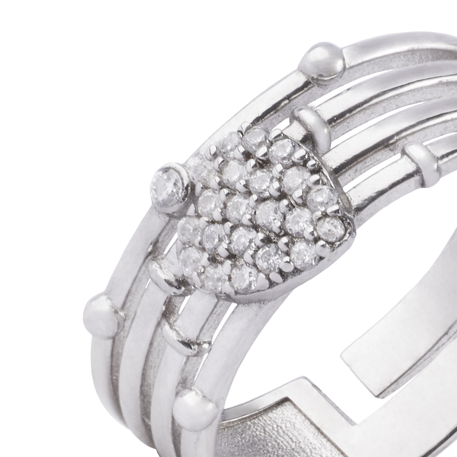 Anillo de Plata Esterlina 925 Corazón y Líneas 2