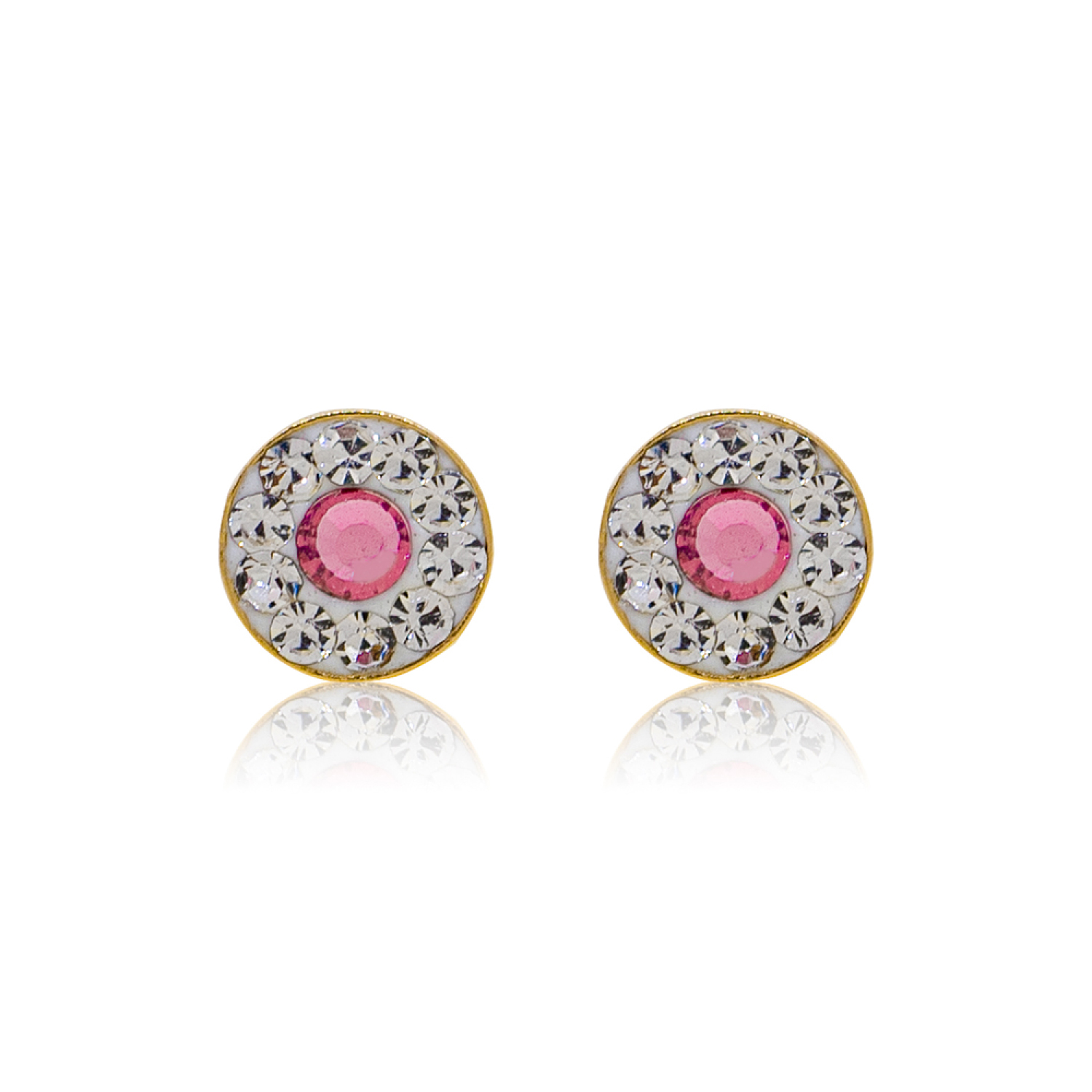Aros de Oro 18kt Circulo de Rosa de Francia 1