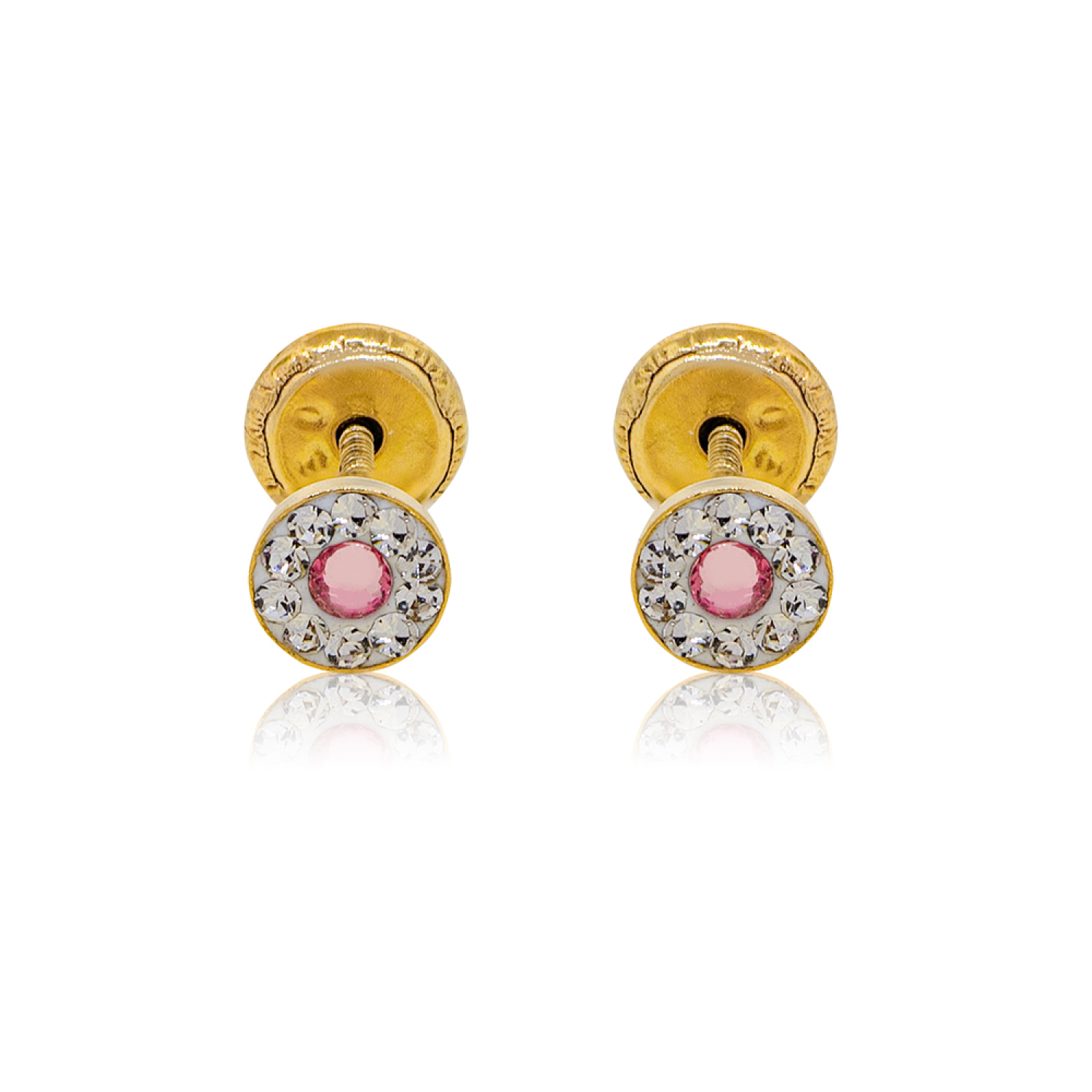 Aros de Oro 18kt Circulo de Rosa de Francia 2