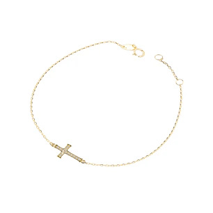 Pulsera de Oro 18kt Cruz Circon