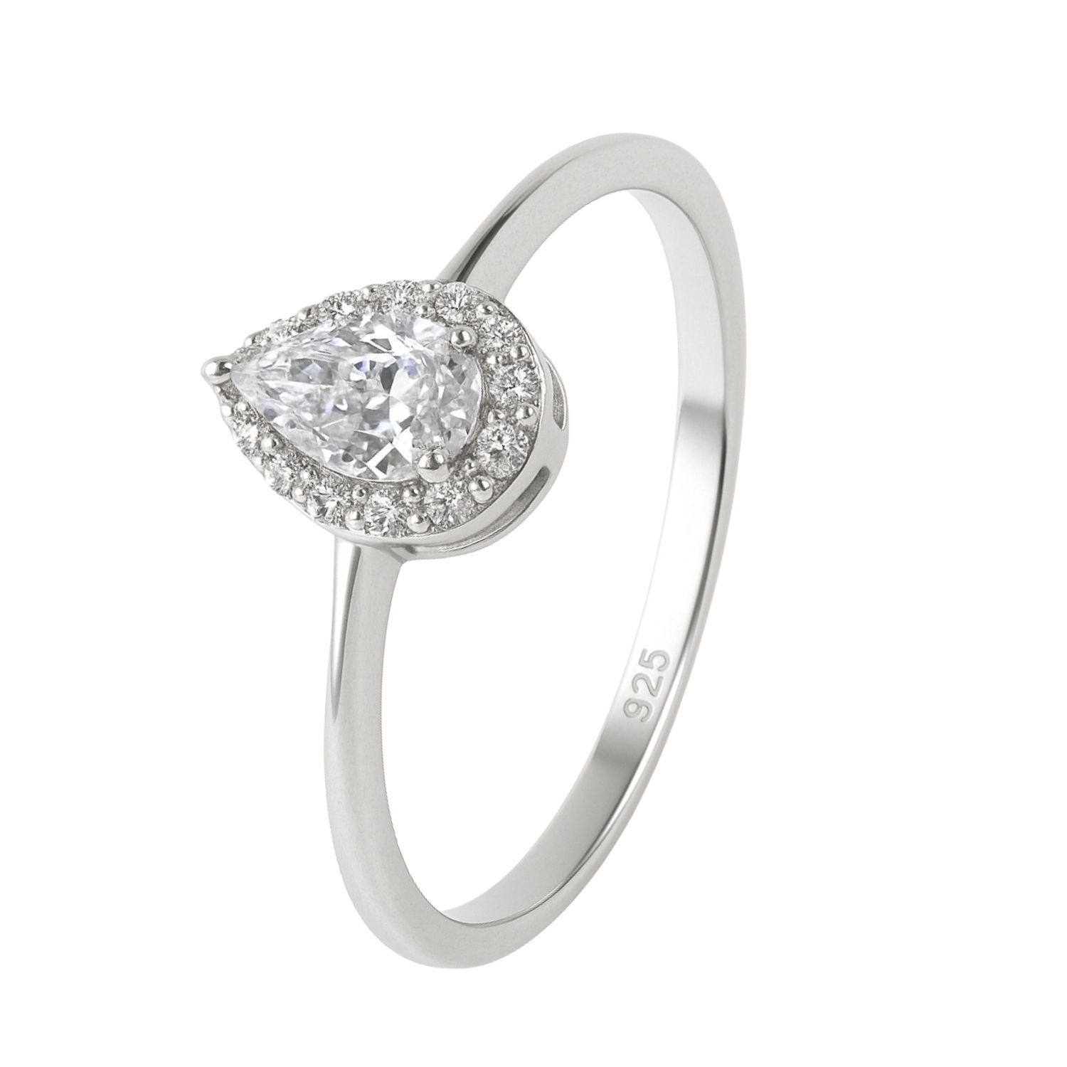 Anillo de Plata Esterlina 925 Gota con Circonita 1